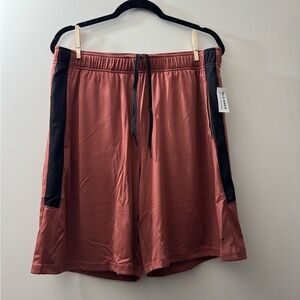 Old Navy Rust Orange and Black Athletic Shorts Elastic Waistband
